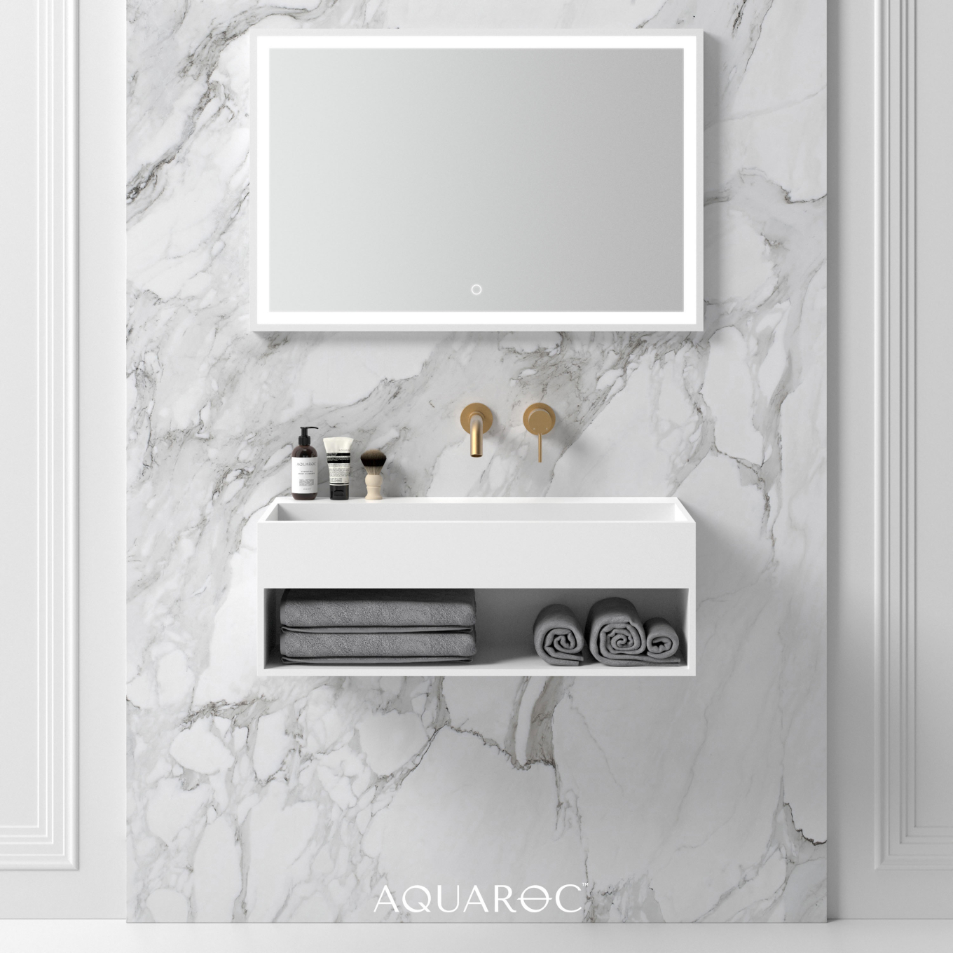 Quadra Wall Hung Stone Basin 800mm