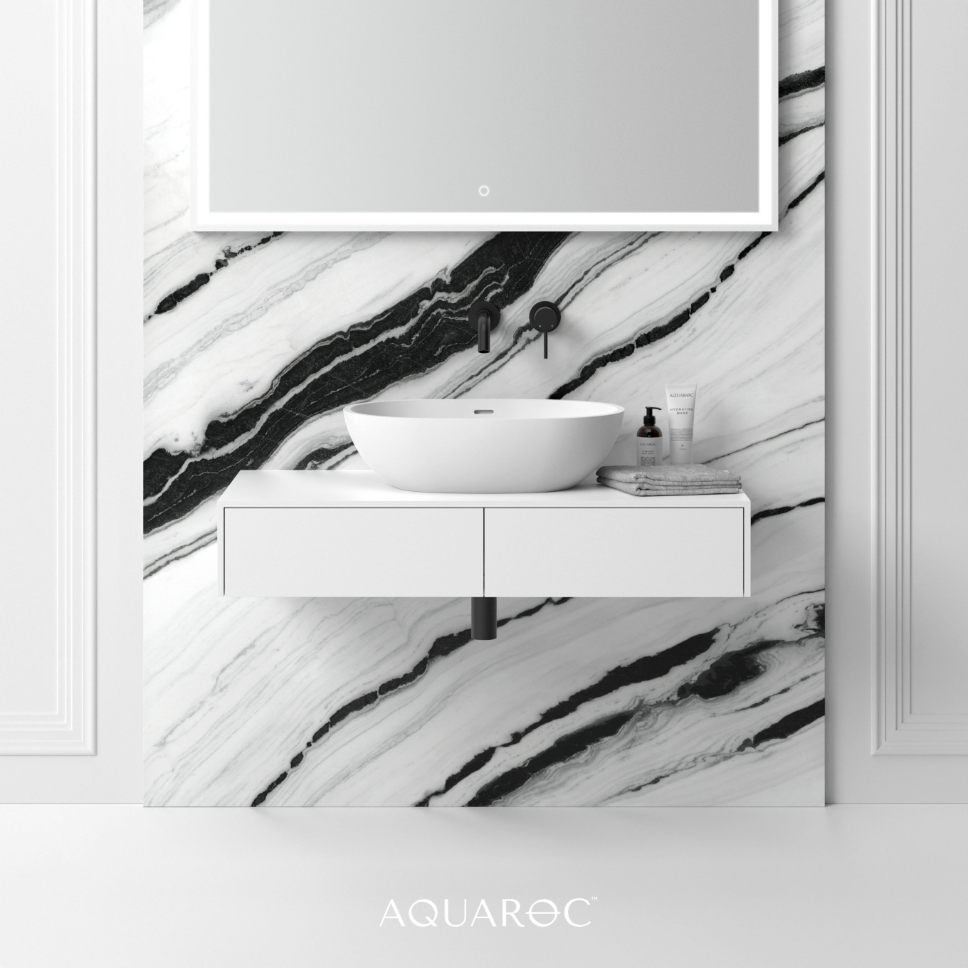Cassetti Stone Vanity Double Drawer Unit 1000mm