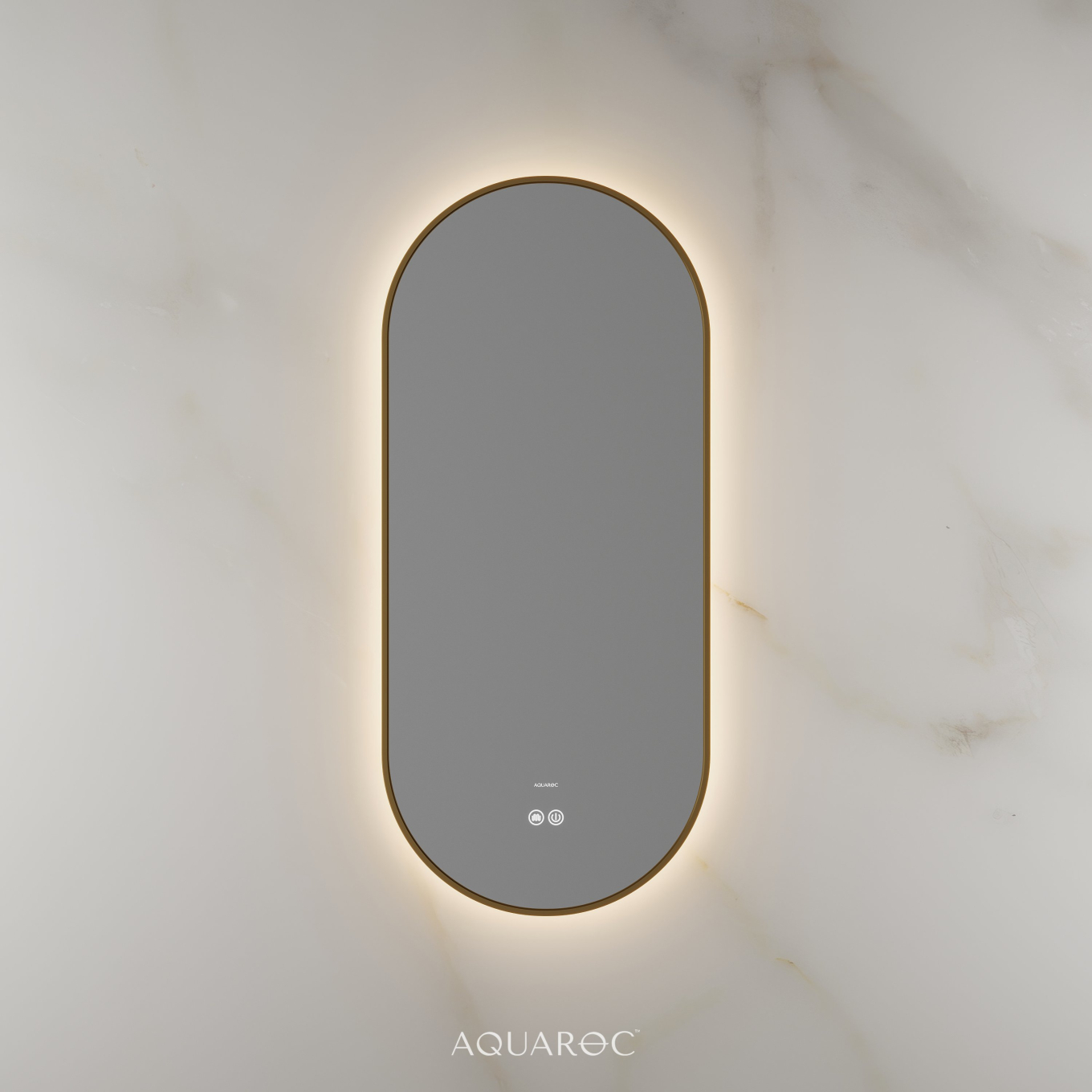 Lumiere Backlit & Demister Mirror 400mm Brushed Gold
