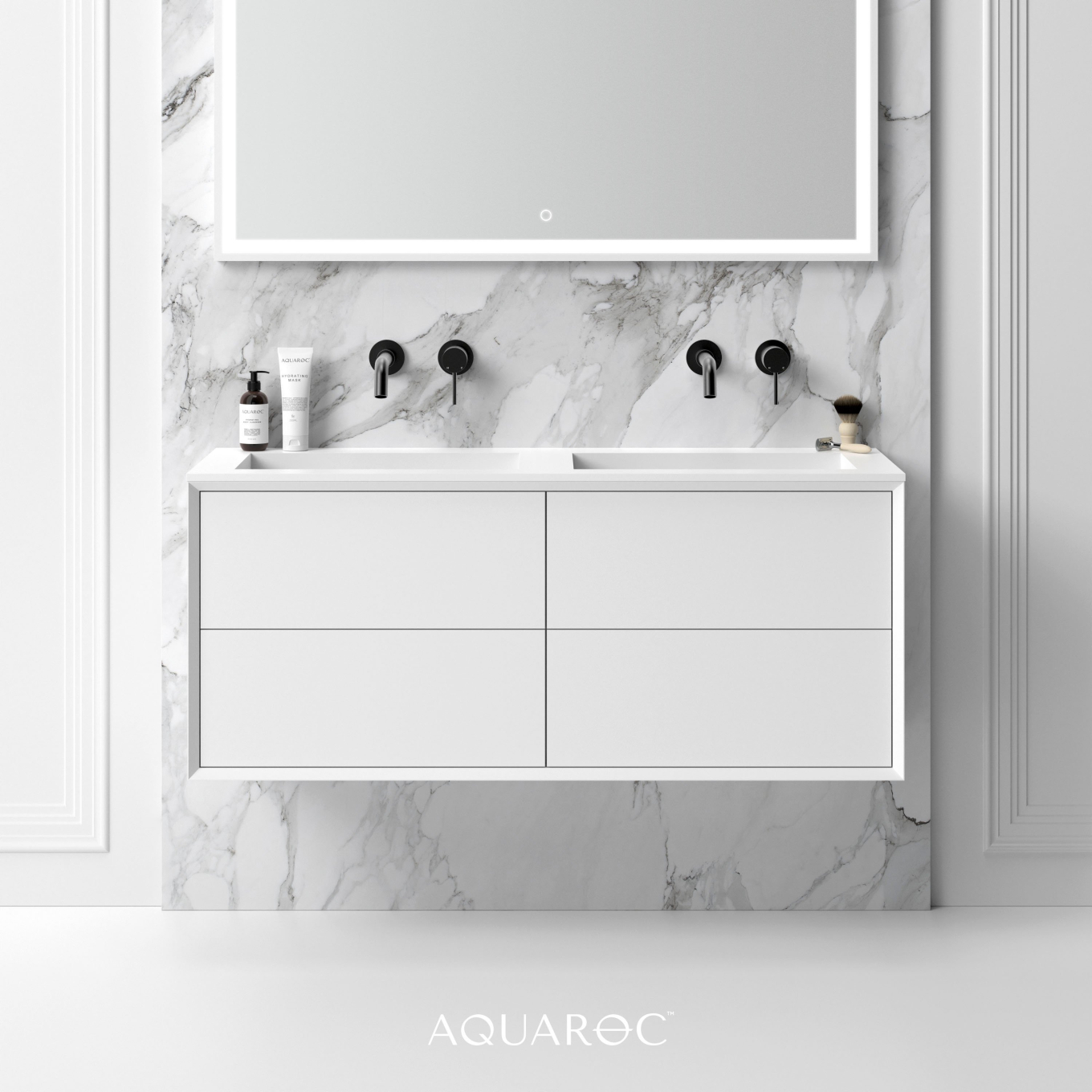 Puro Double Vanity Unit & Stone Basin 1200mm