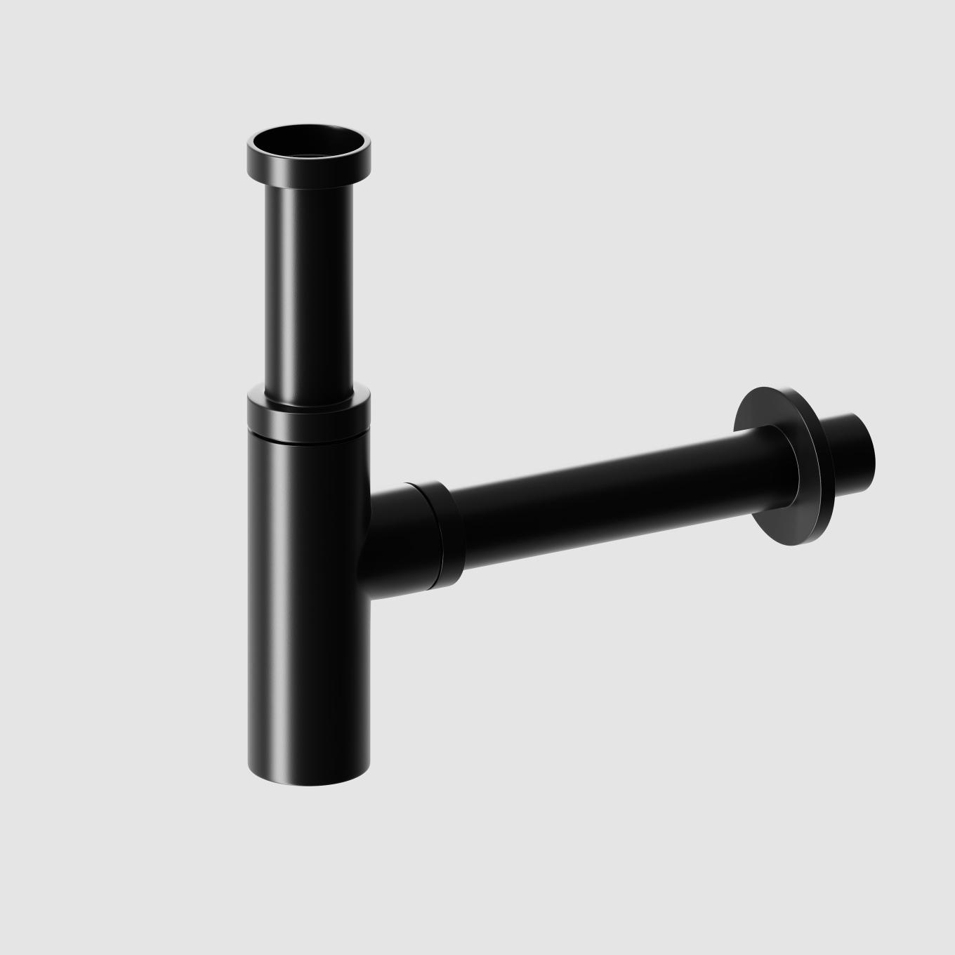 Niche Matte Black Round Bottle Trap