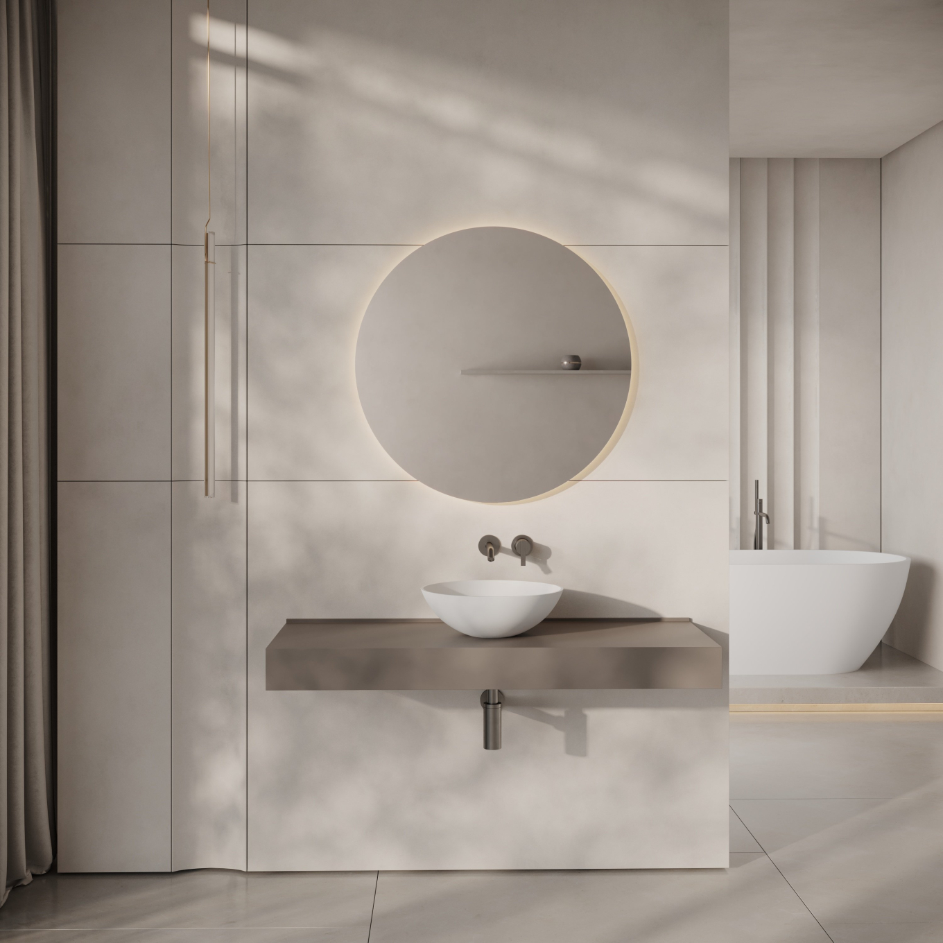 Ocean Round Countertop Stone Basin 400mm