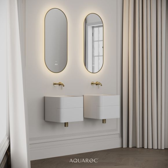 Nero Curved Stone Vanity Unit 400mm