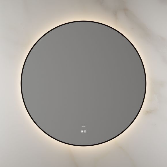 Lumiere Backlit & Demister Round Mirror 1000mm Matte Black