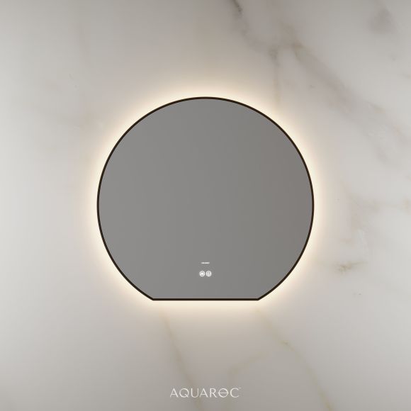 Lumiere Backlit & Demister Moon Mirror 800mm Matte Black