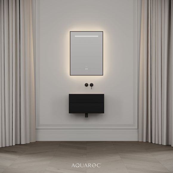 Nero Matte Black Stone Vanity Unit 600mm