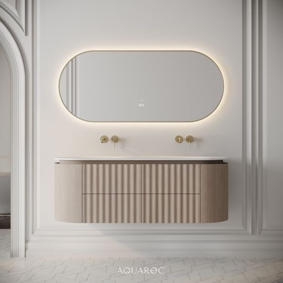 Belgravia II Double Vanity Unit & Stone Basin 1400mm Natural Oak