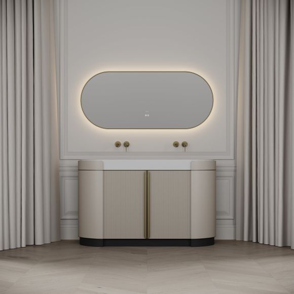 Knightsbridge Double Vanity Unit & Stone Basin 1400mm Cashmere Beige