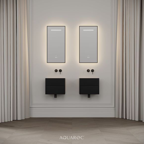 Nero Matte Black Stone Vanity Unit 400mm