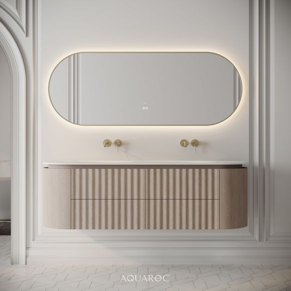 Belgravia II Double Vanity Unit & Stone Basin 1600mm Natural Oak
