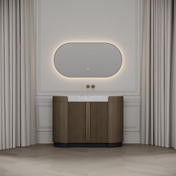 Knightsbridge Vanity Unit & Carrara Marble Basin 1200mm Smoked Oak
