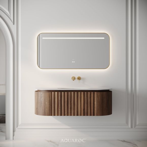 Belgravia Vanity Unit & Stone Basin 1200mm Walnut