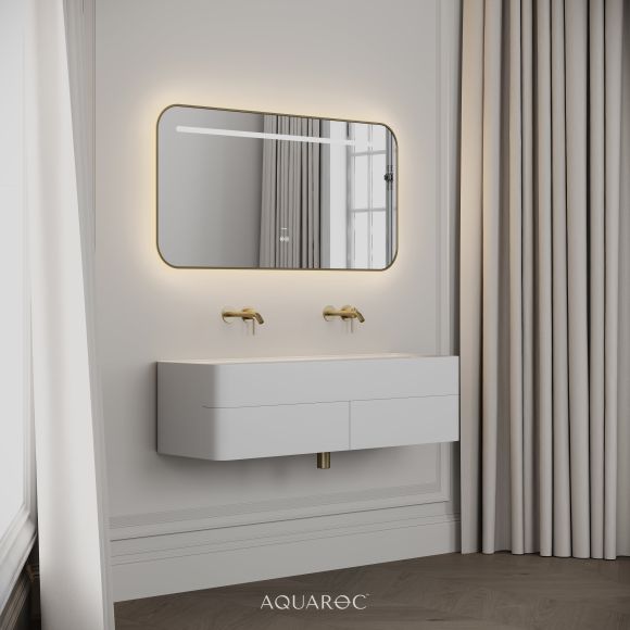 Nero Curved Stone Double Vanity Unit 1400mm
