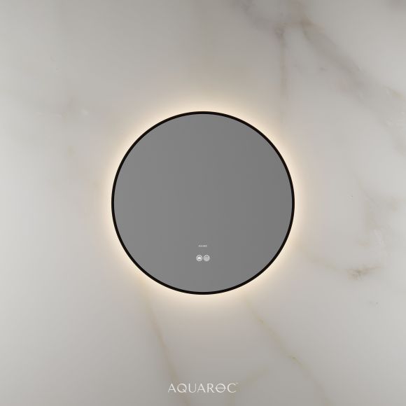Lumiere Backlit & Demister Round Mirror 600mm Matte Black