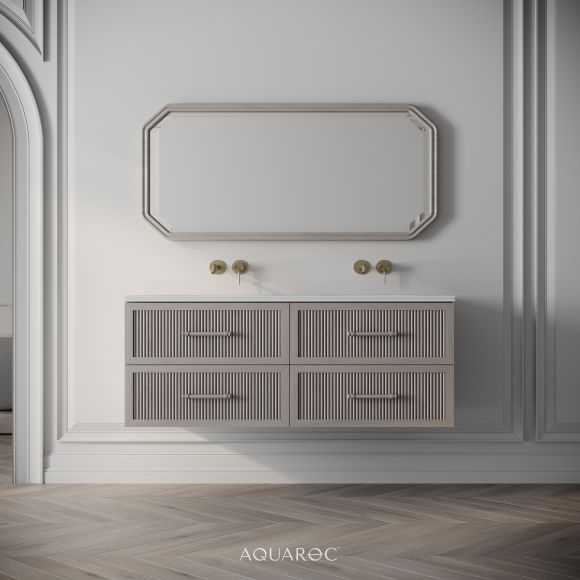 Park Lane Double Vanity Unit & Stone Basin 1200mm Sabbia Grigio Oak