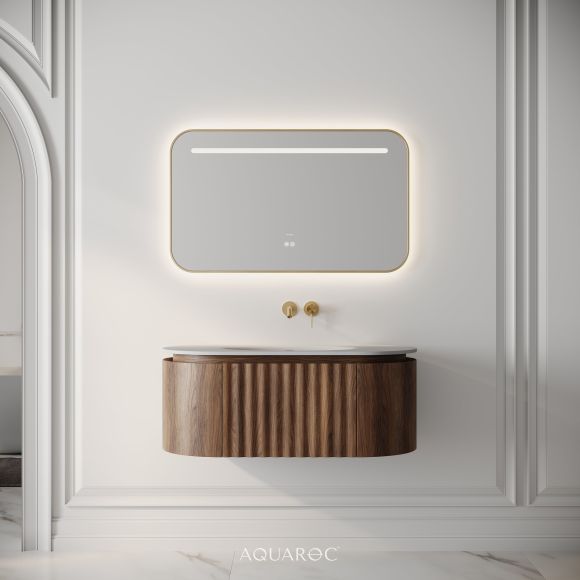 Belgravia Vanity Unit & Stone Basin 1000mm Walnut
