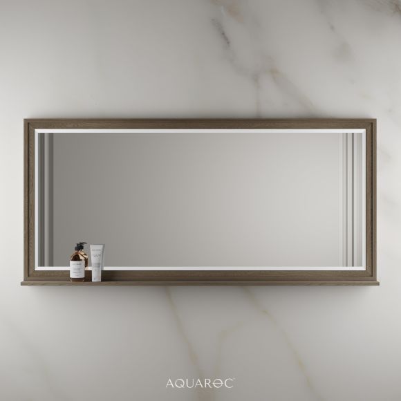 Hardwick Mirror & Integrated Shelf 1600mm Smoked Oak