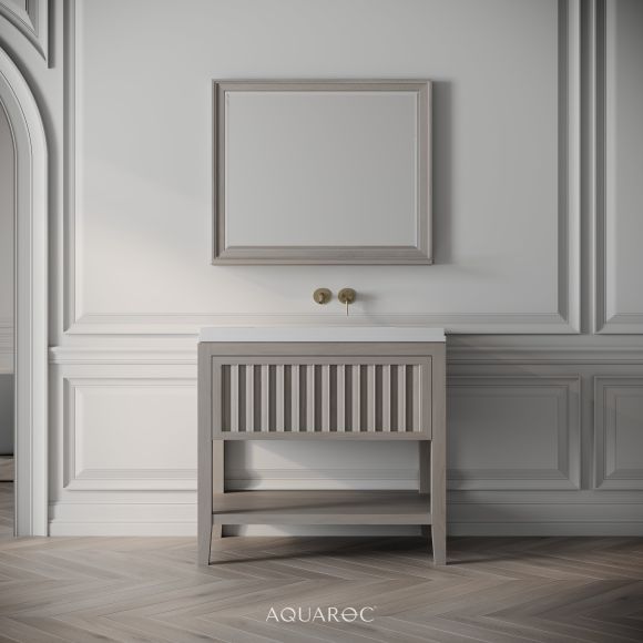 Belvedere Vanity Unit & Stone Basin 800mm Sabbia Grigio Oak