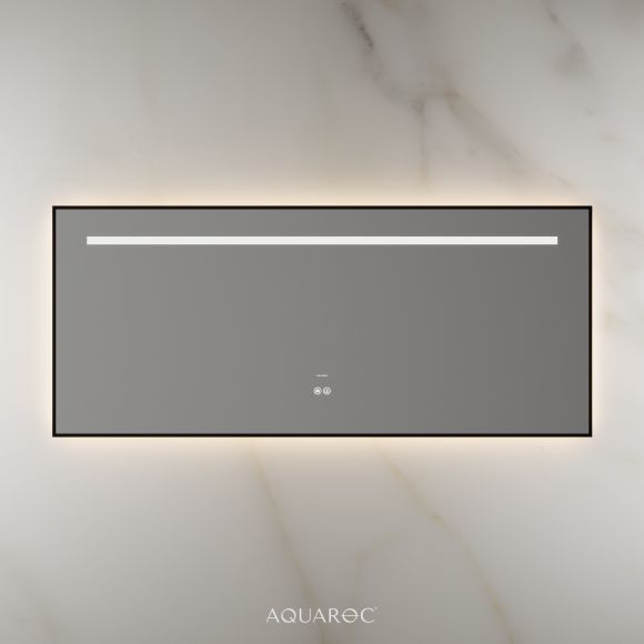 Lumiere Backlit & Demister Rectangle Mirror 1400mm Matte Black