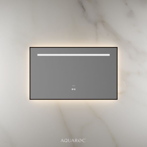 Lumiere Backlit & Demister Rectangle Mirror 1000mm Matte Black