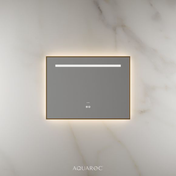 Lumiere Backlit & Demister Rectangle Mirror 800mm Brushed Gold