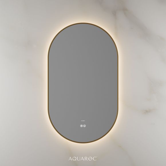Lumiere Backlit & Demister Mirror 550mm Brushed Gold