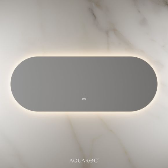 Lumiere Backlit & Demister Oval Mirror 1600mm Frameless