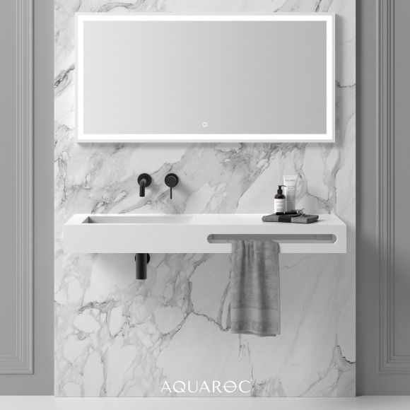 Fiora Wall Hung Stone Basin 1200mm Towel Hole