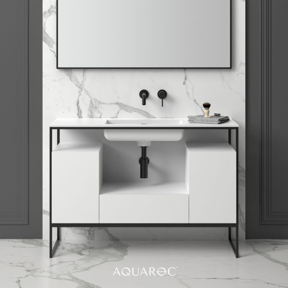 Niche Matte Black Frame Freestanding Vanity Unit & Stone Basin 1200mm