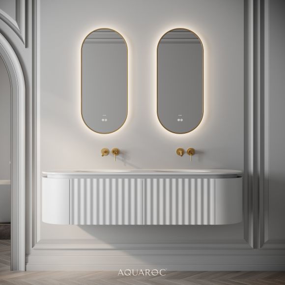 Belgravia Double Vanity Unit & Stone Basin 1600mm Matte White