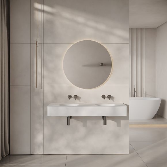 Orbit Wall Hung Double Stone Basin 1200mm