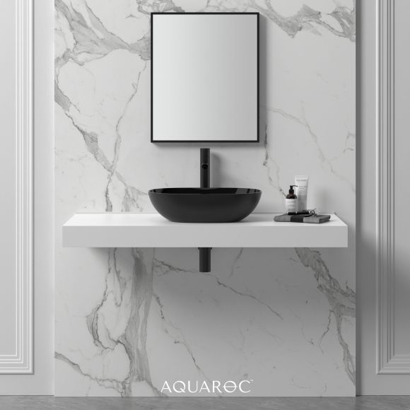 Florence Matte Black Countertop Stone Basin 500mm