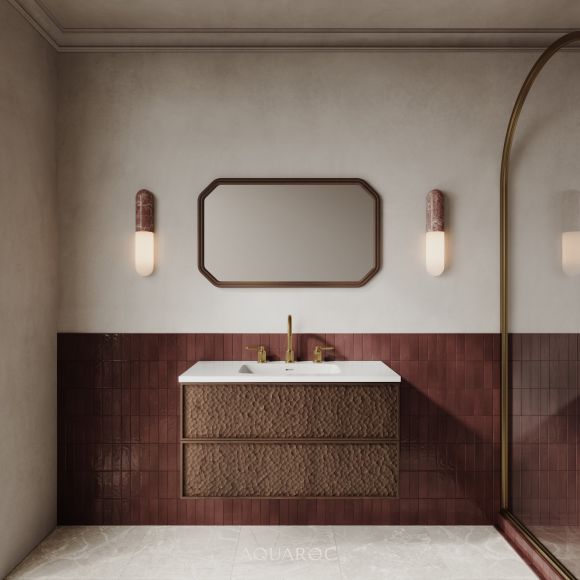 Soho Vanity Unit & Stone Basin Espresso Oak 1000mm