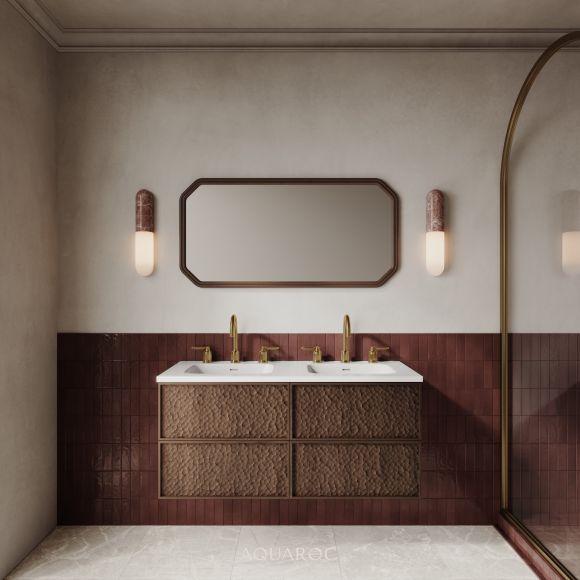 Soho Vanity Unit & Stone Basin Espresso Oak 1200mm