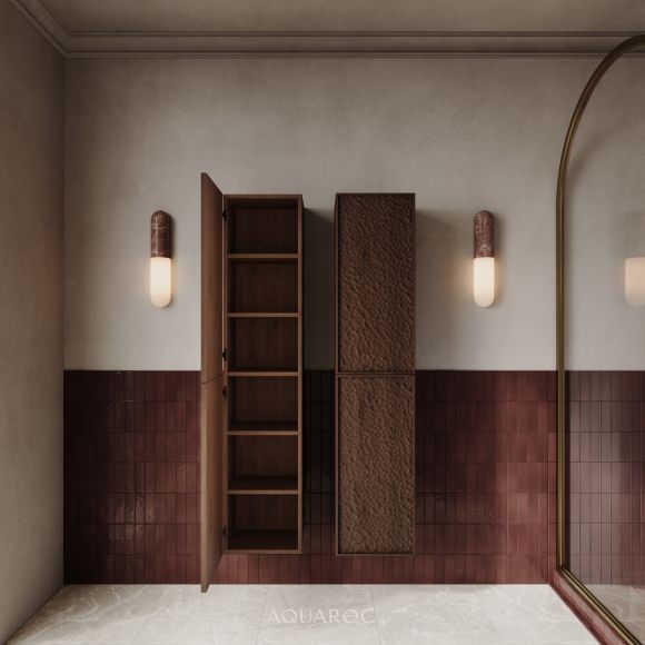 Soho Wall Hung Bathroom Storage Unit Espresso Oak