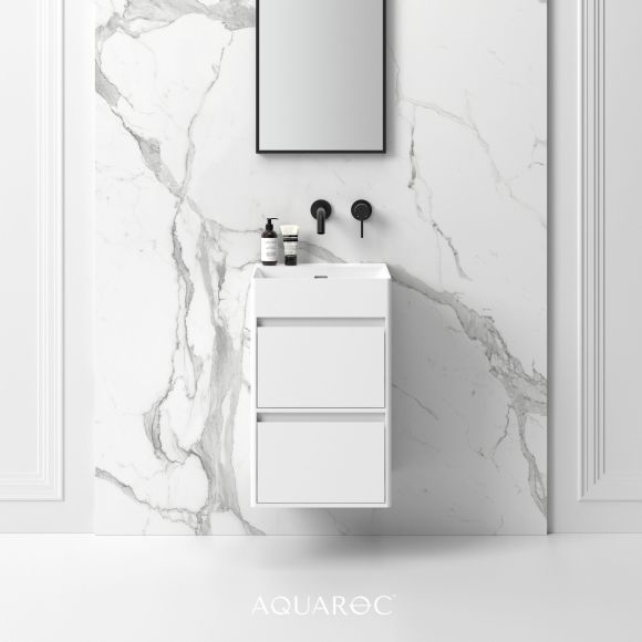Monza Double Drawer Stone Vanity Unit 400mm