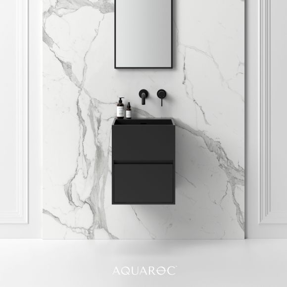 Kudos Matte Black Stone Vanity Unit 400mm
