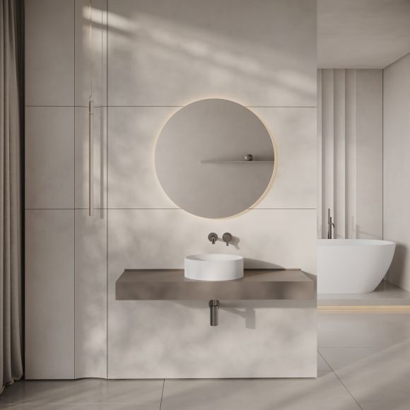 Oasis Round Countertop Stone Basin 380mm