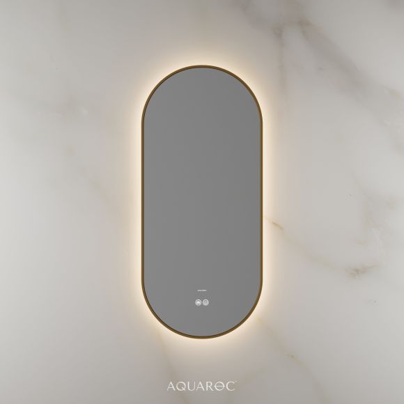 Lumiere Backlit & Demister Mirror 400mm Brushed Gold