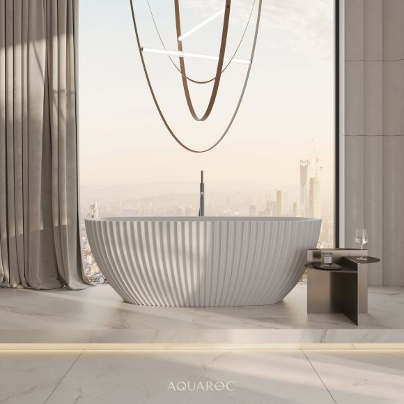 Bijou Freestanding Fluted Stone Bath 1650mm