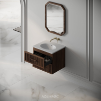 Park Lane Vanity Unit & Stone Basin 600mm Walnut