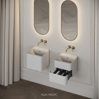 Nero Curved Stone Vanity Unit 400mm