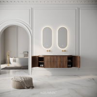 Belgravia II Double Vanity Unit & Stone Basin 1400mm Walnut