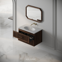 Park Lane Vanity Unit & Stone Basin 800mm Walnut