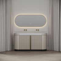 Knightsbridge Double Vanity Unit & Stone Basin 1600mm Cashmere Beige