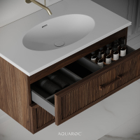 Park Lane Vanity Unit & Stone Basin 800mm Walnut