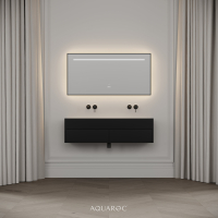 Nero Matte Black Stone Double Vanity Unit 1200mm