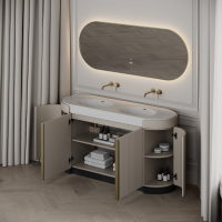 Knightsbridge Double Vanity Unit & Stone Basin 1600mm Cashmere Beige