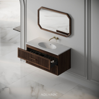 Park Lane Vanity Unit & Stone Basin 1000mm Walnut