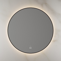 Lumiere Backlit & Demister Round Mirror 1000mm Matte Black